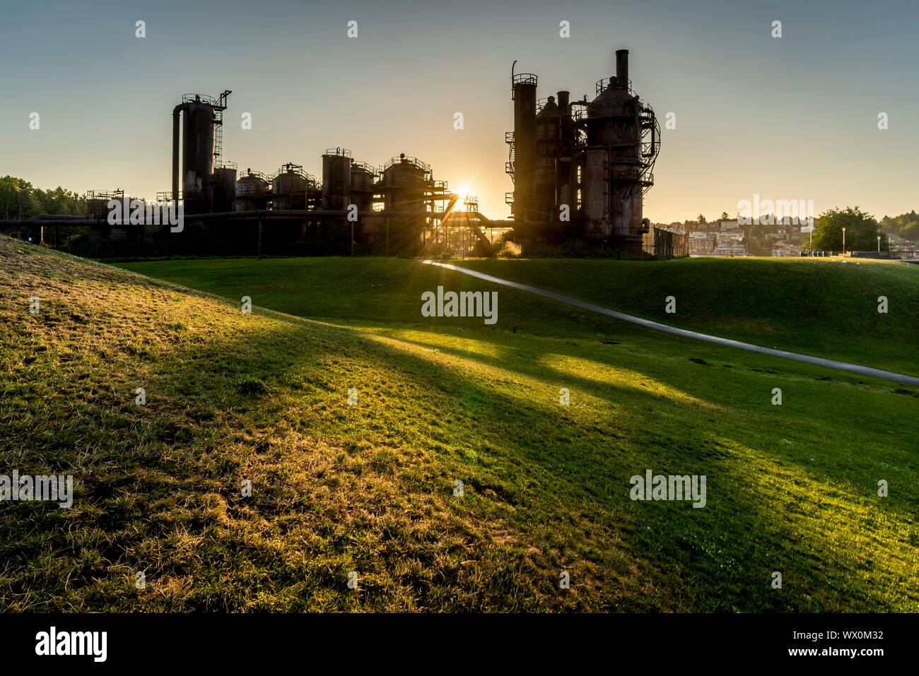 Vecchi lavori gas a lavori Gas Park, Seattle, nello Stato di Washington, Stati Uniti d'America, America del Nord Foto Stock