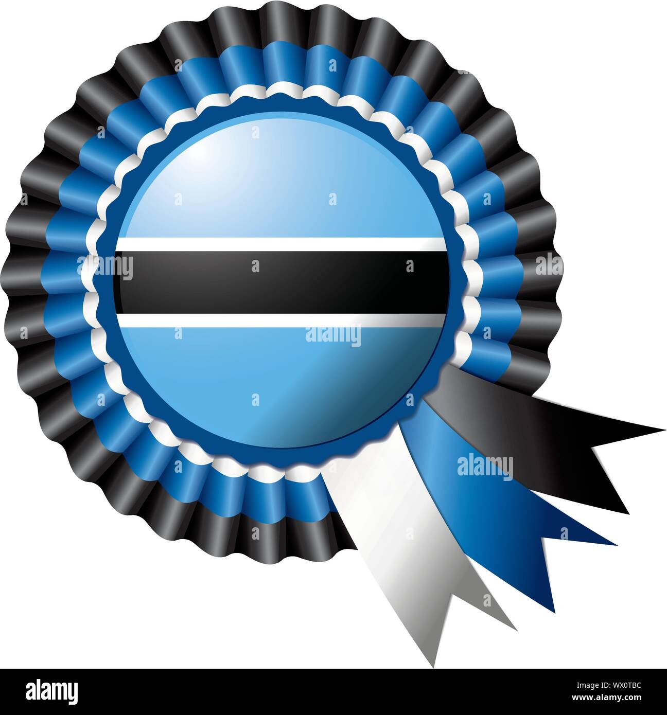 Il Botswana coccarda tricolore Illustrazione Vettoriale