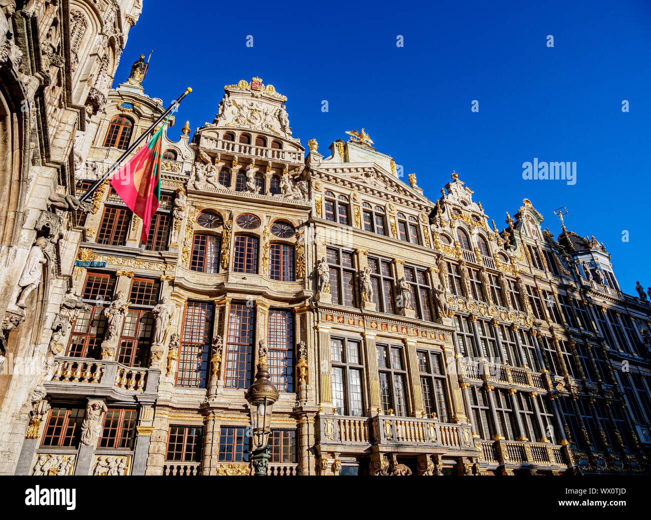 Case a Grand Place, Sito Patrimonio Mondiale dell'UNESCO, Bruxelles, Belgio, Europa Foto Stock