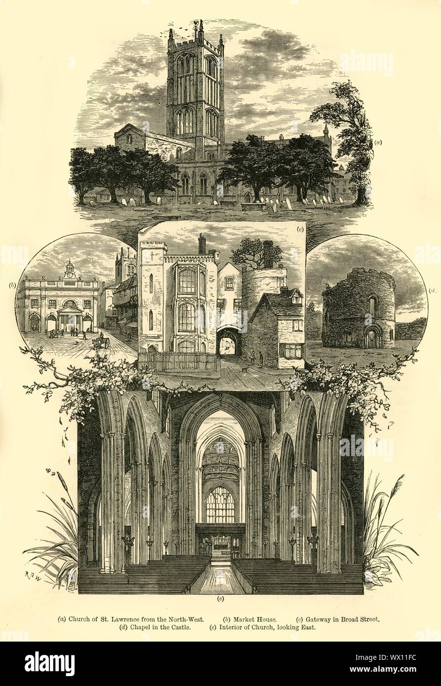 'Viste a Ludlow', 1898. Da "Il nostro Paese, Volume I.". [Cassell and Company, Limited, Londra, Parigi &AMP; Melbourne, 1898] Foto Stock