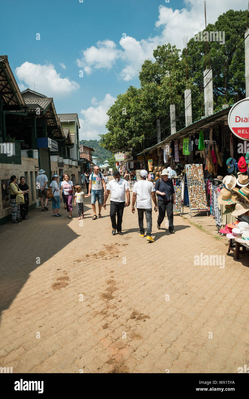 Street in Pinnawala, Kegalle distretto, Sabaragamuwa Provincia, Sri Lanka Foto Stock