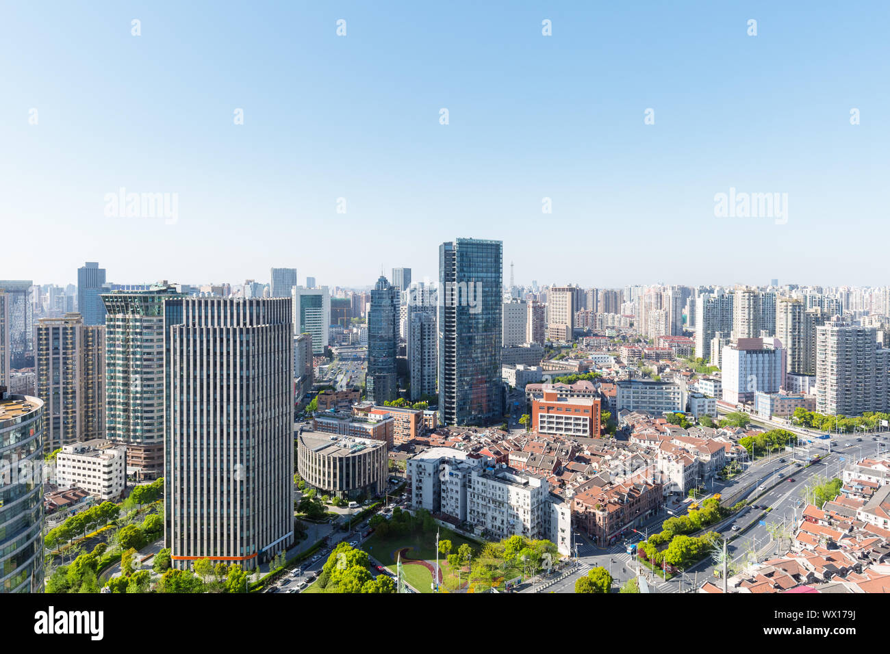 Edifici moderni a Shanghai Foto Stock