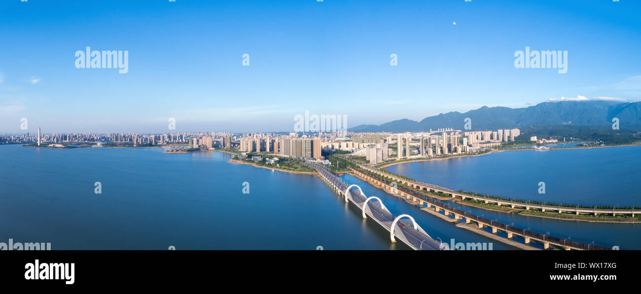 Bella jiujiang cityscape panorama Foto Stock