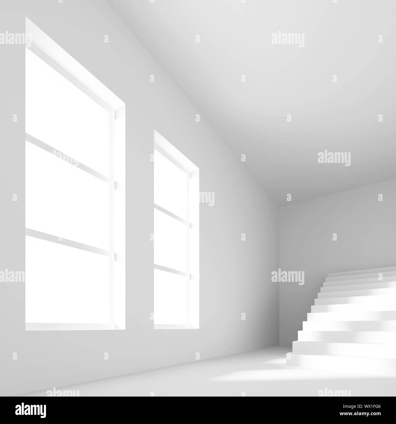 3d illustrazione di astratto bianco fondo di architettura Foto Stock