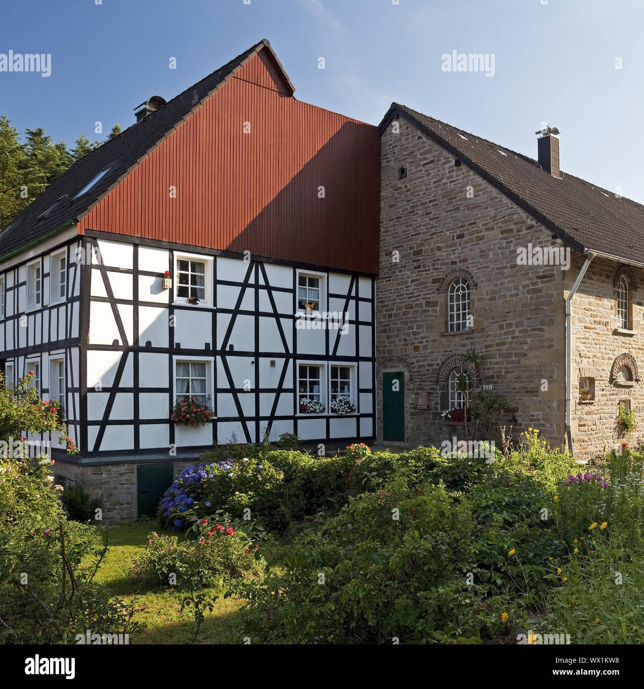 Agriturismo in Hiddinghausen, Sprockhoevel, la zona della Ruhr, Renania settentrionale-Vestfalia, Germania, Europa Foto Stock