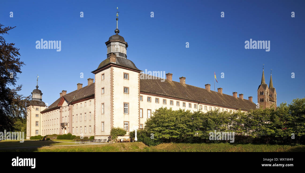 Corvey, Sito Patrimonio Mondiale dell'UNESCO, Hoexter, Weser Uplands, East Westfalia, Germania, Europa Foto Stock