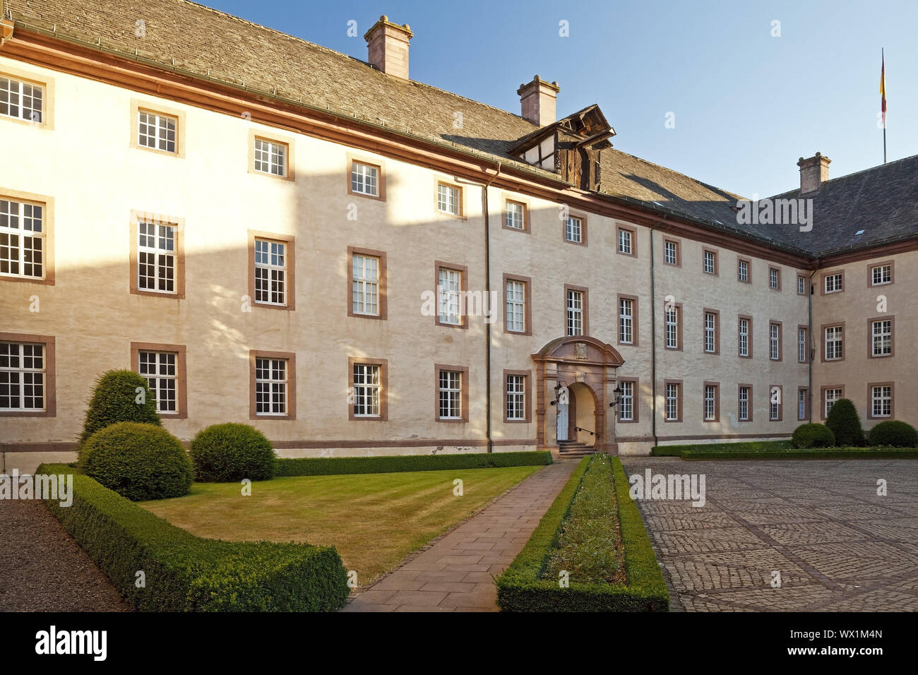 Corvey, Sito Patrimonio Mondiale dell'UNESCO, Hoexter, Weser Uplands, East Westfalia, Germania, Europa Foto Stock