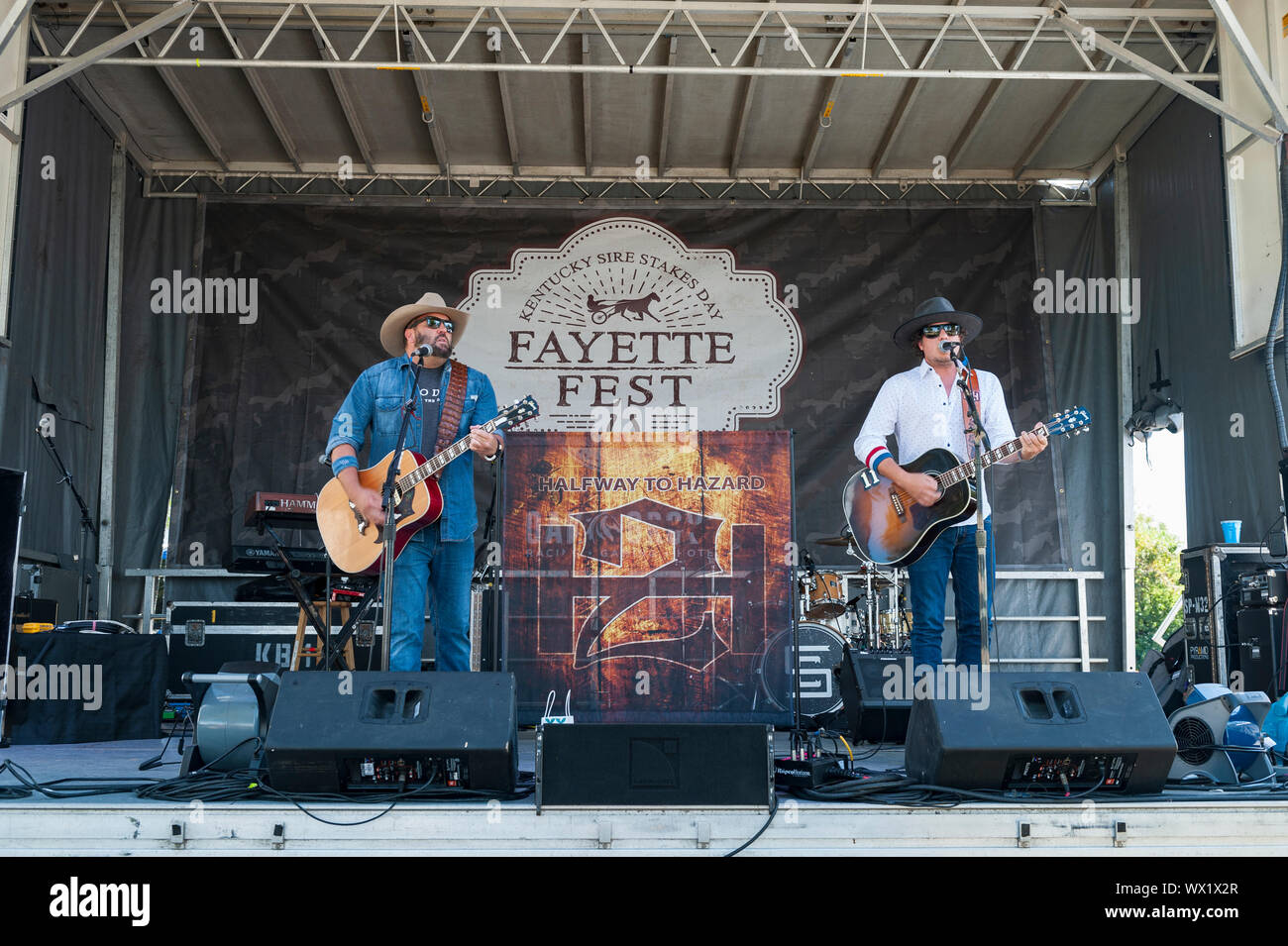 A metà strada per luci effettuando in corrispondenza di Fayette Fest presso il Red Mile in Lexington Kentucky, 15 Settembre 2019 Foto Stock