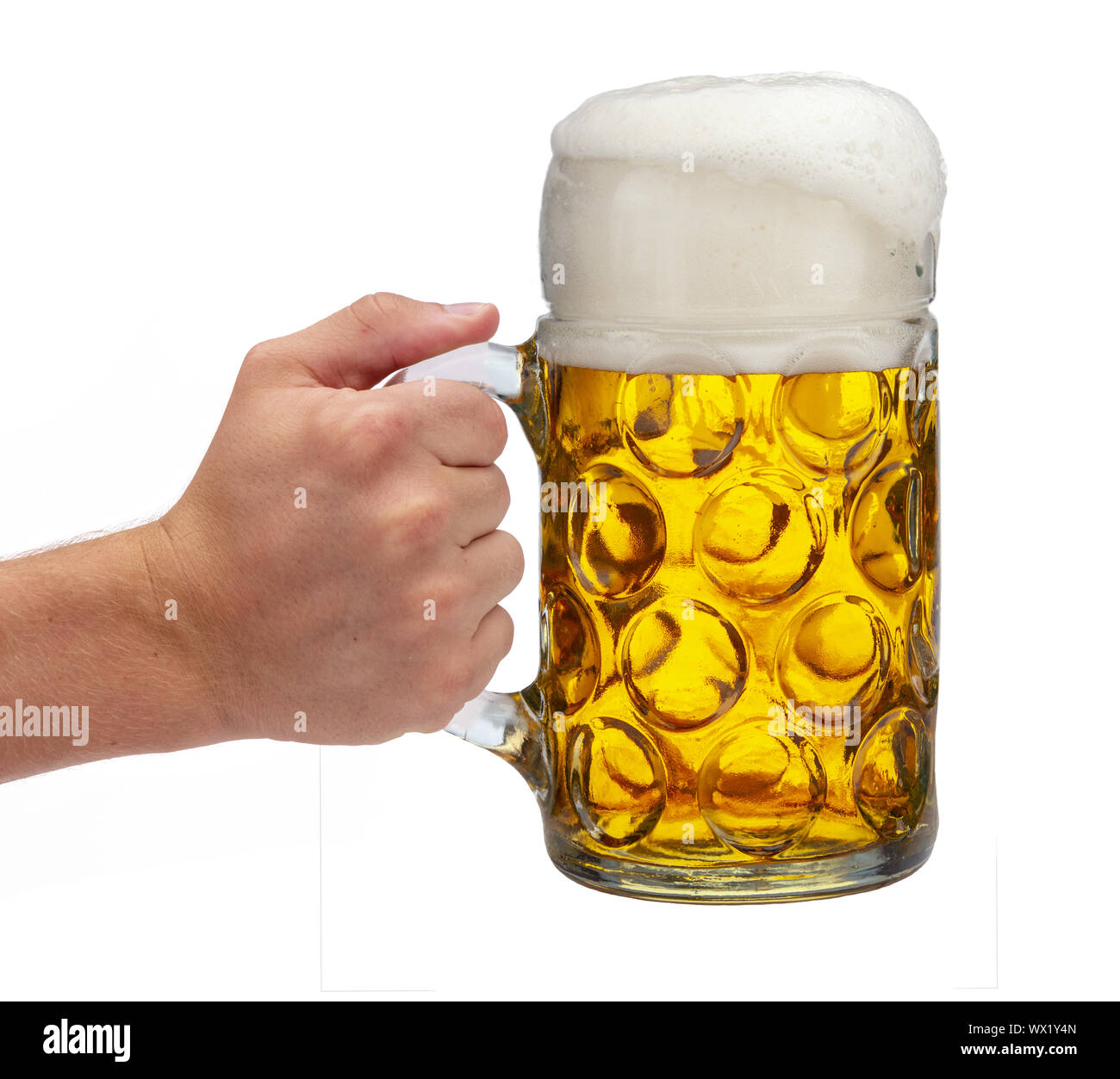 Un bicchiere di birra tedesca Foto Stock