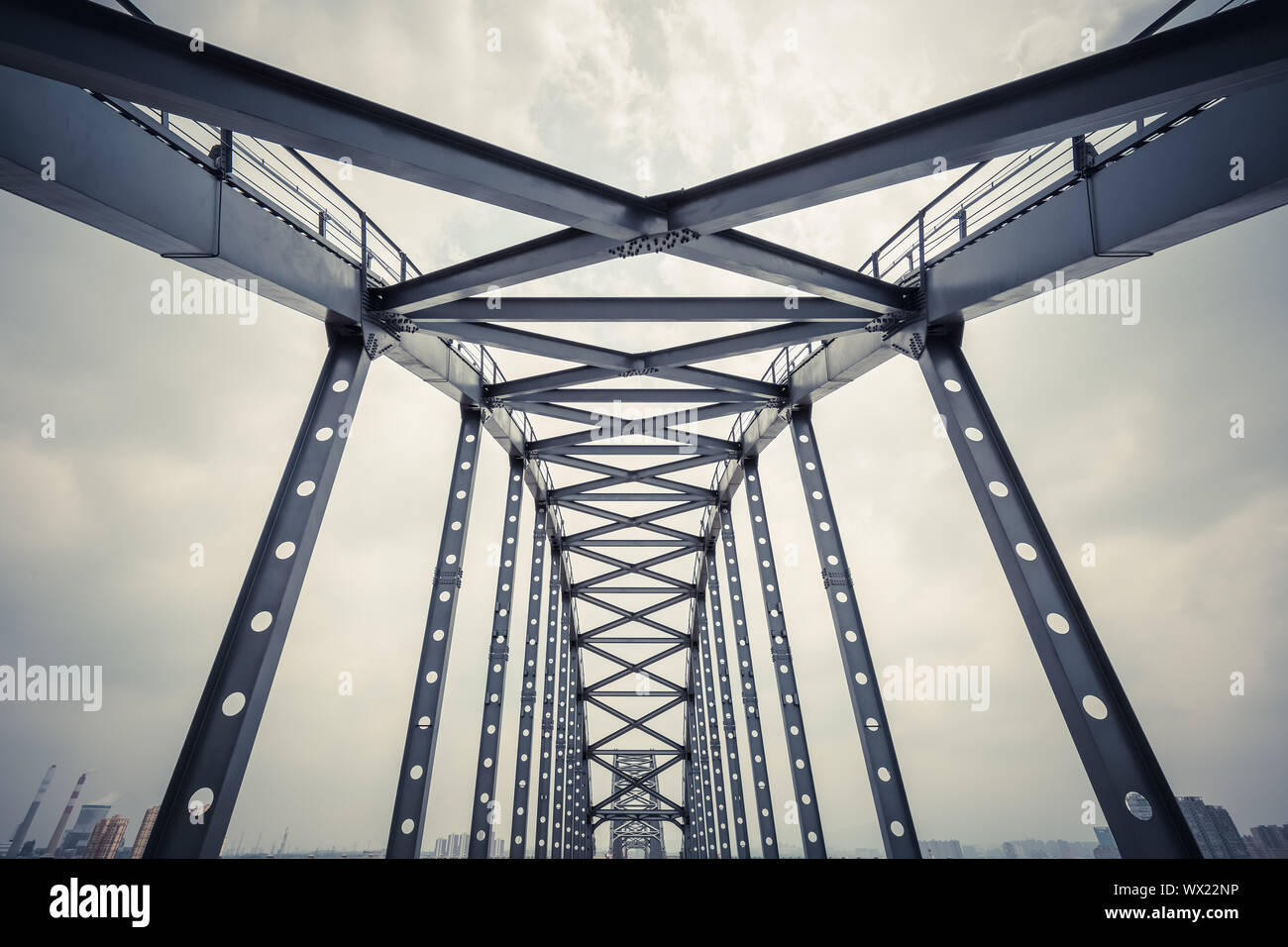 Acciaio ponte quadro closeup Foto Stock