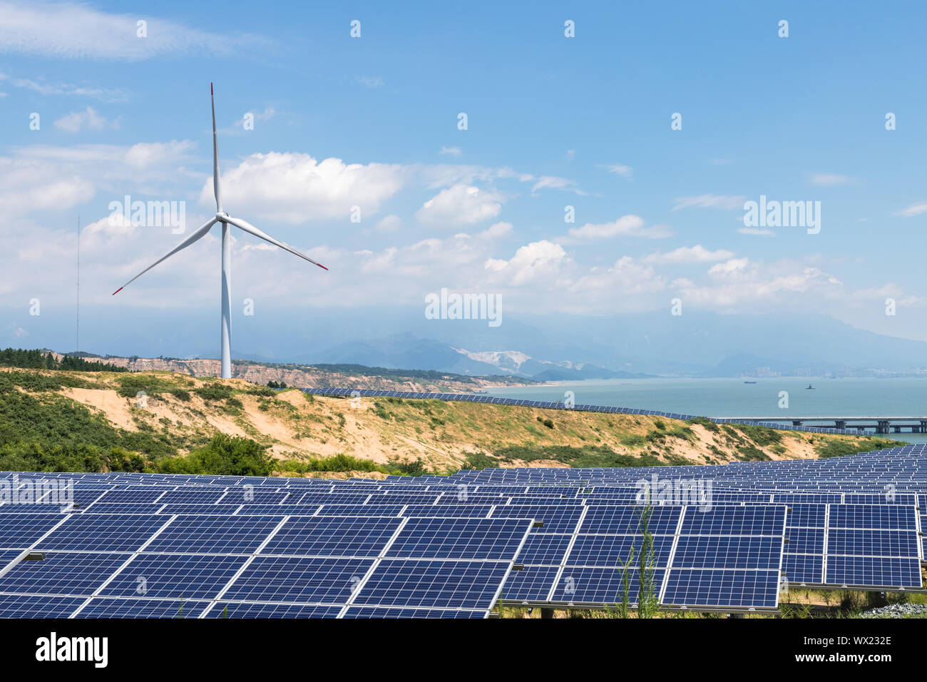 Fonti di energia rinnovabili paesaggio Foto Stock