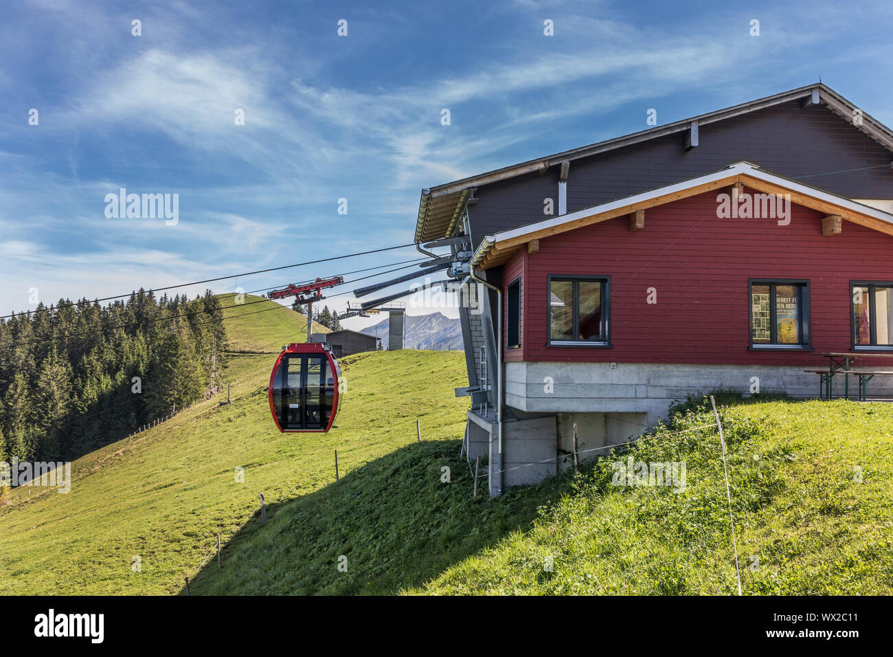 Stazione a monte della cabinovia Gummenalp, Nidvaldo, Svizzera, Europa Foto Stock