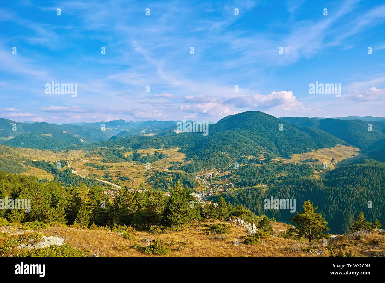 Monti Rodopi in Bulgaria Foto Stock