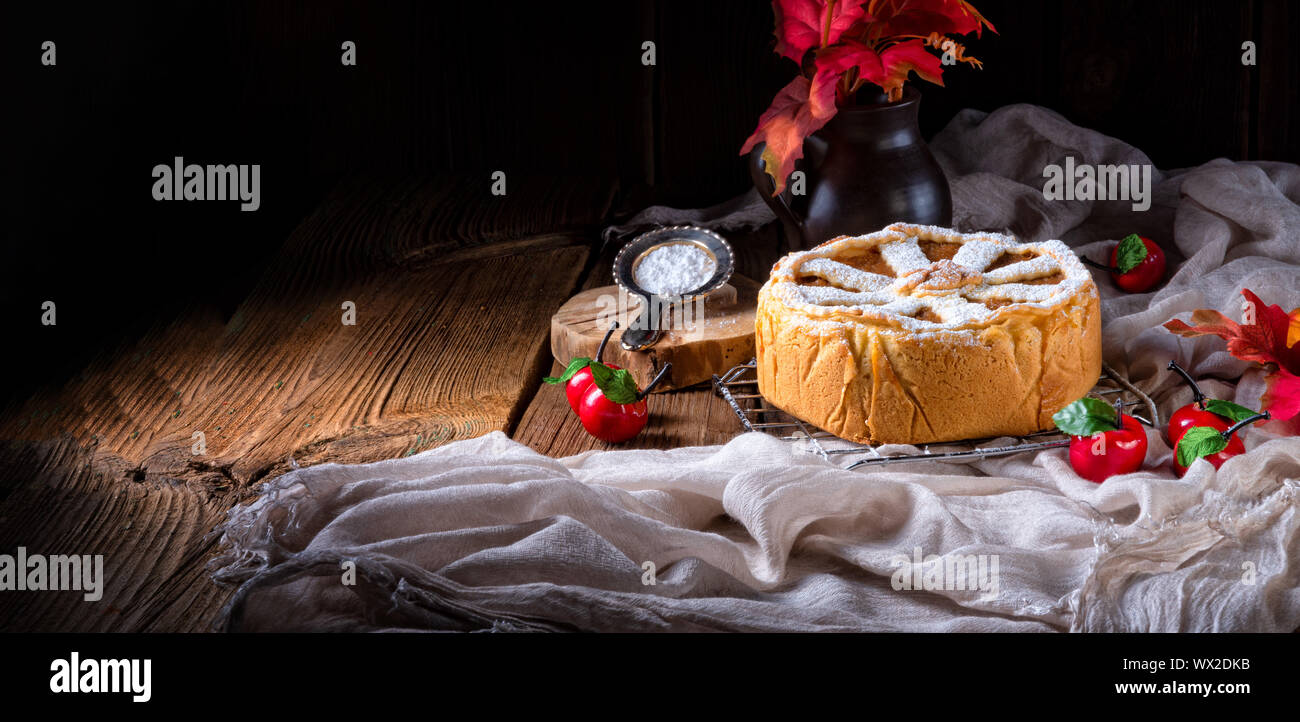 Mele coperta con una crosta croccante - questa è la American Apple Pie. Foto Stock