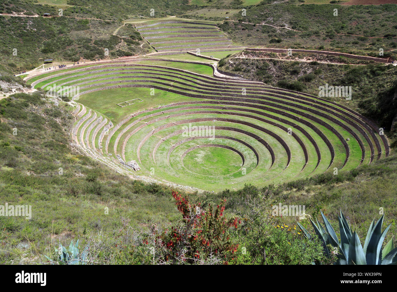 Moray laboratorio agricolo degli Incas vicino a Maras in Perù Foto Stock