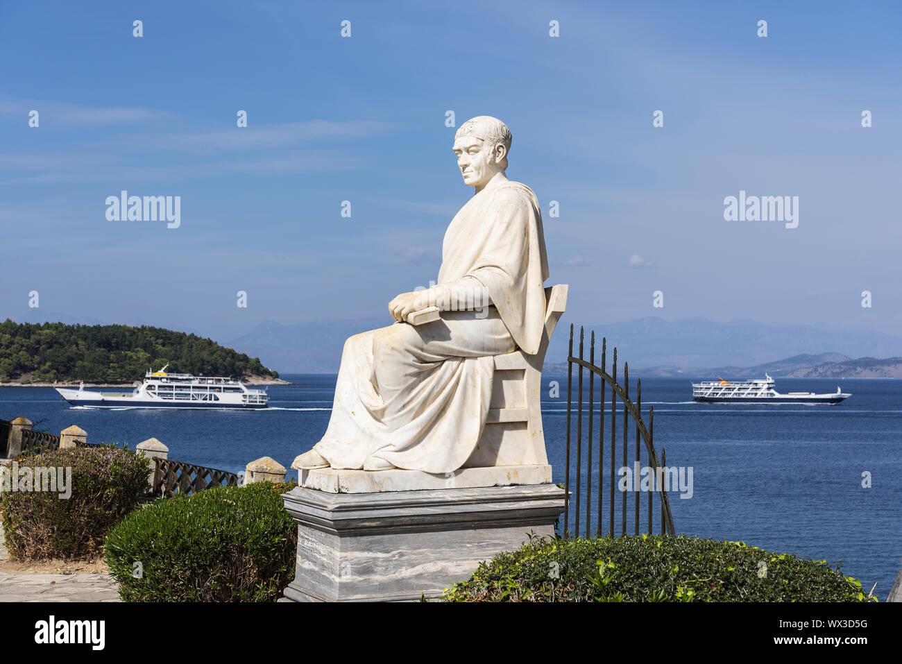 Frederick Nord, memorial, Boschetto Park, Corfu, Corfù, Grecia, Europa Foto Stock