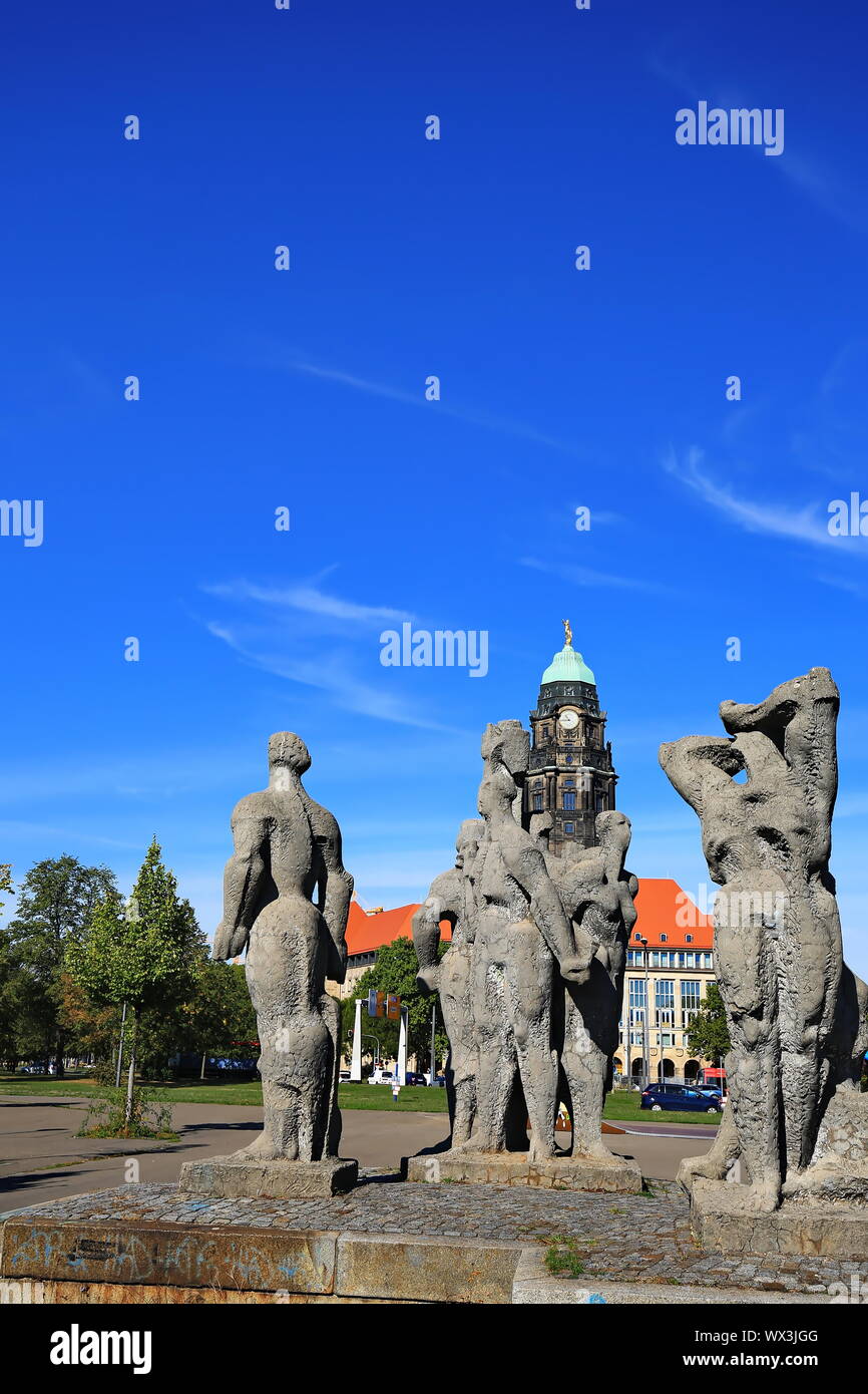 Dresda è una città in Germania con molti luoghi di interesse storico Foto Stock