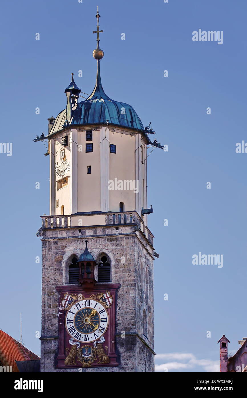 Memmingen è una città in Germania con molti luoghi di interesse storico Foto Stock