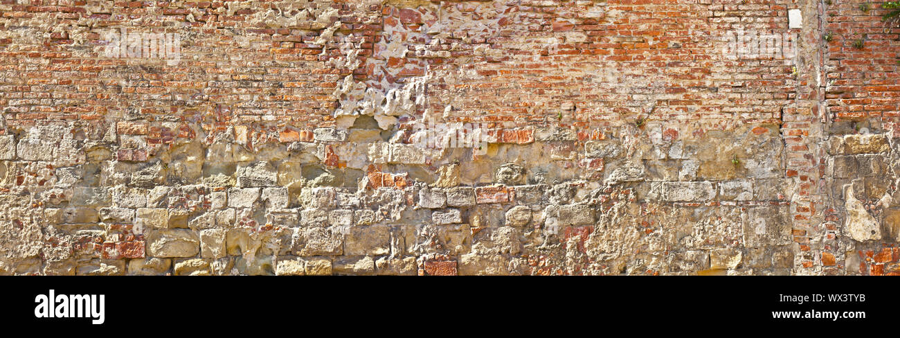 Scadenza rustico muro di mattoni in formato poster Foto Stock