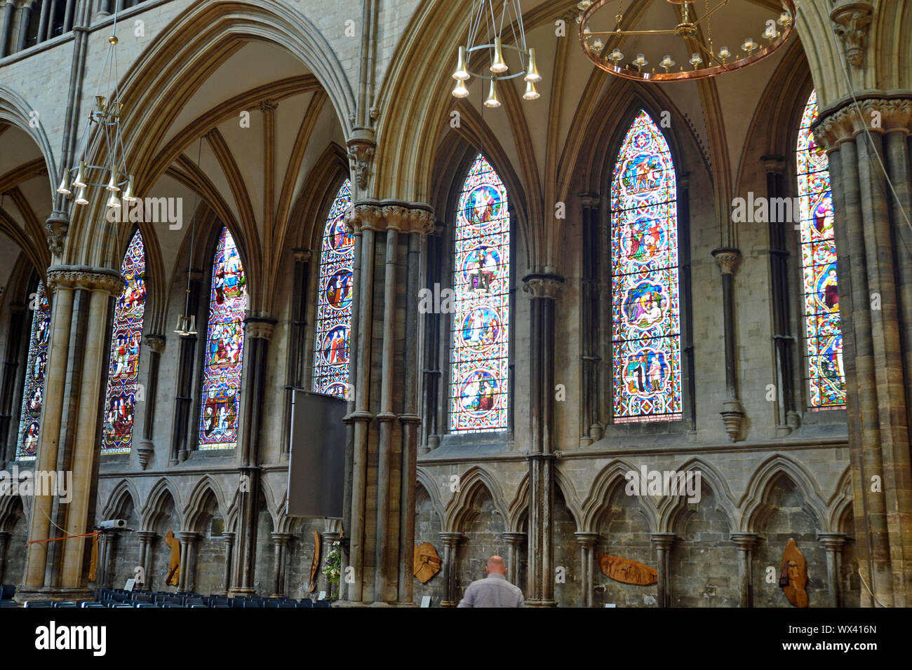 All'interno della Cattedrale di Lincoln, City Center, Lincoln, Lincolnshire, Regno Unito Foto Stock