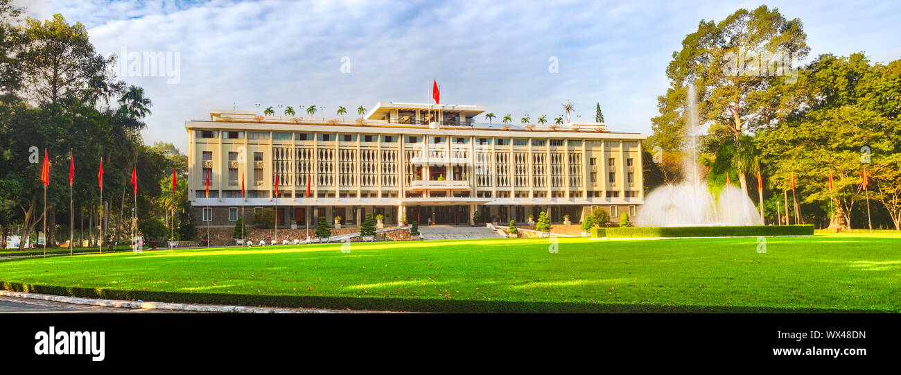 Indipendenza palazzo nella città di Ho Chi Minh, Vietnam. Panorama Foto Stock