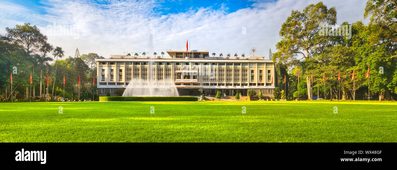 Indipendenza palazzo nella città di Ho Chi Minh, Vietnam. Panorama Foto Stock