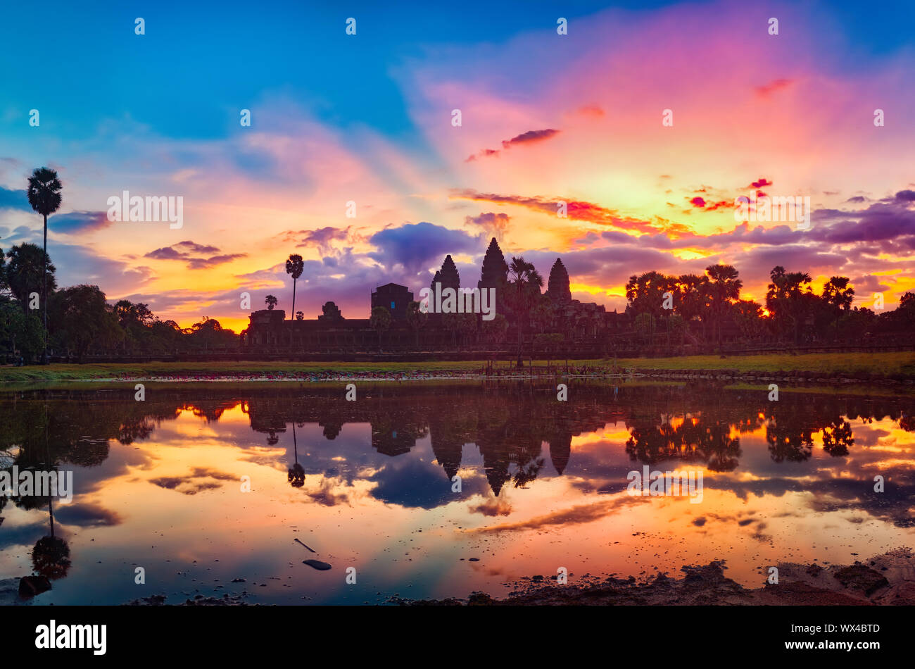 Angkor Wat a sunrise. Siem Reap. Cambogia. Panorama Foto Stock