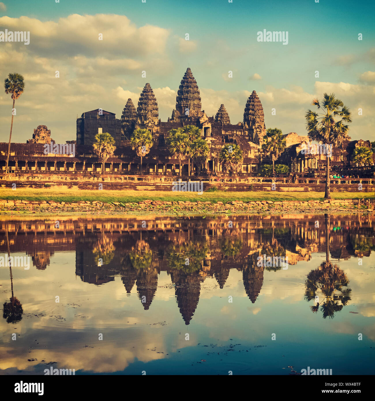 Angkor Wat al tramonto. Siem Reap. Cambogia. Foto Stock