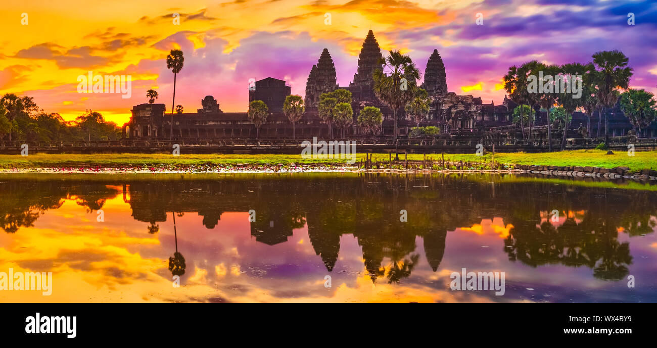 Angkor Wat a sunrise. Siem Reap. Cambogia. Panorama Foto Stock