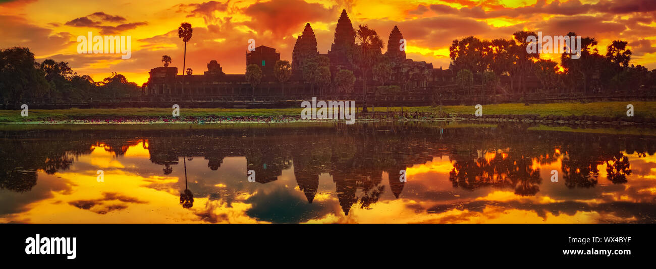 Angkor Wat a sunrise. Siem Reap. Cambogia. Panorama Foto Stock