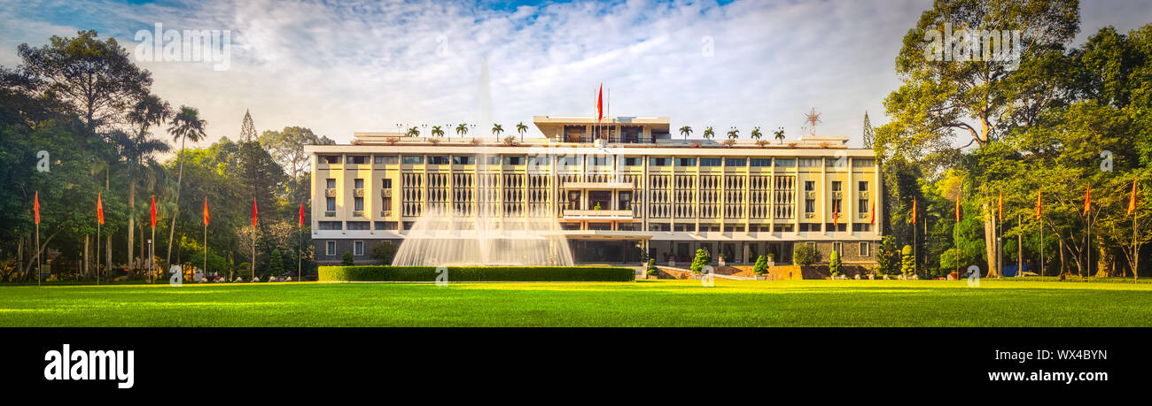 Indipendenza palazzo nella città di Ho Chi Minh, Vietnam. Panorama Foto Stock