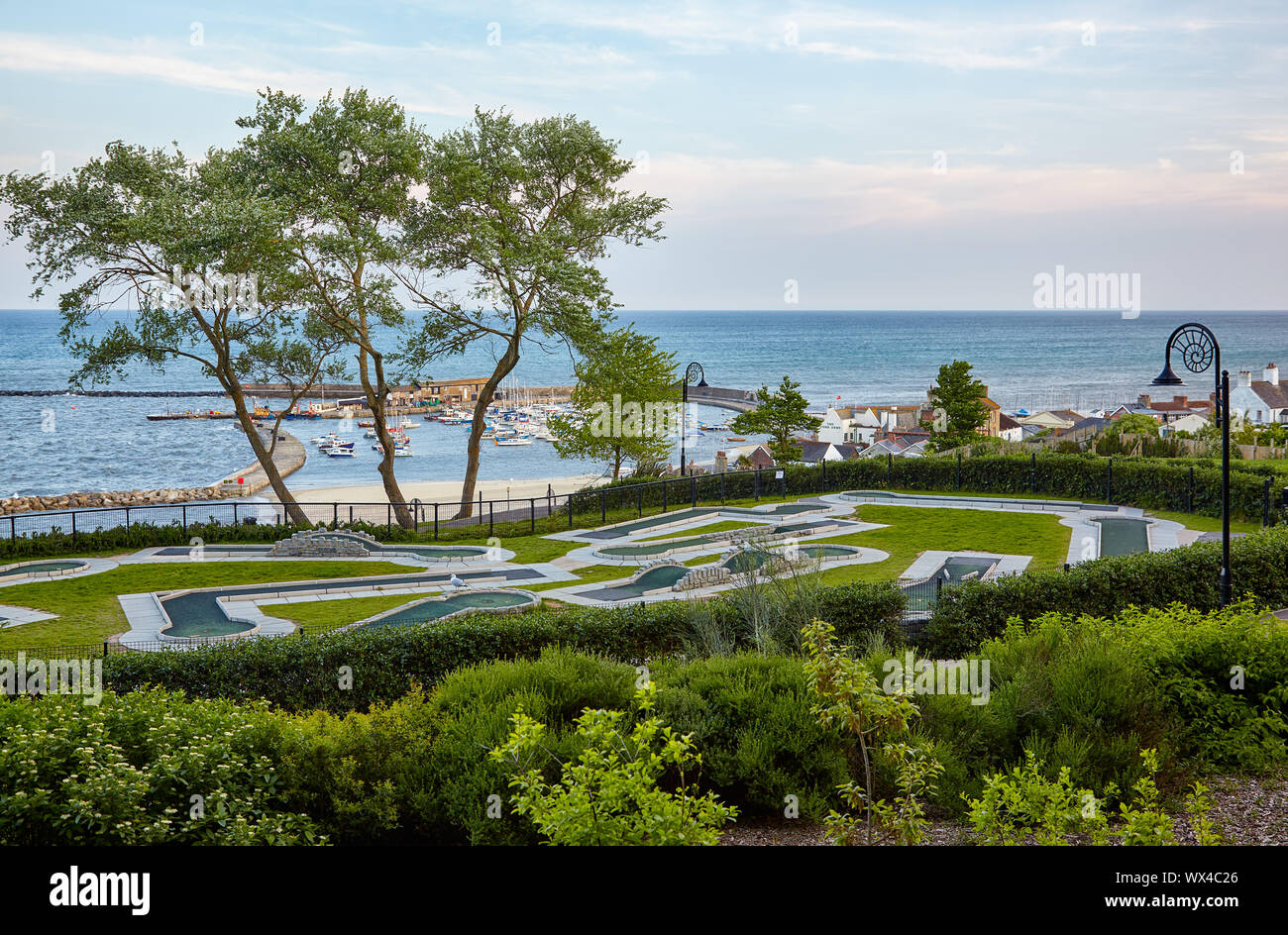 Il Lungomare Giardini di Lyme Regis. Il West Dorset. Inghilterra Foto Stock