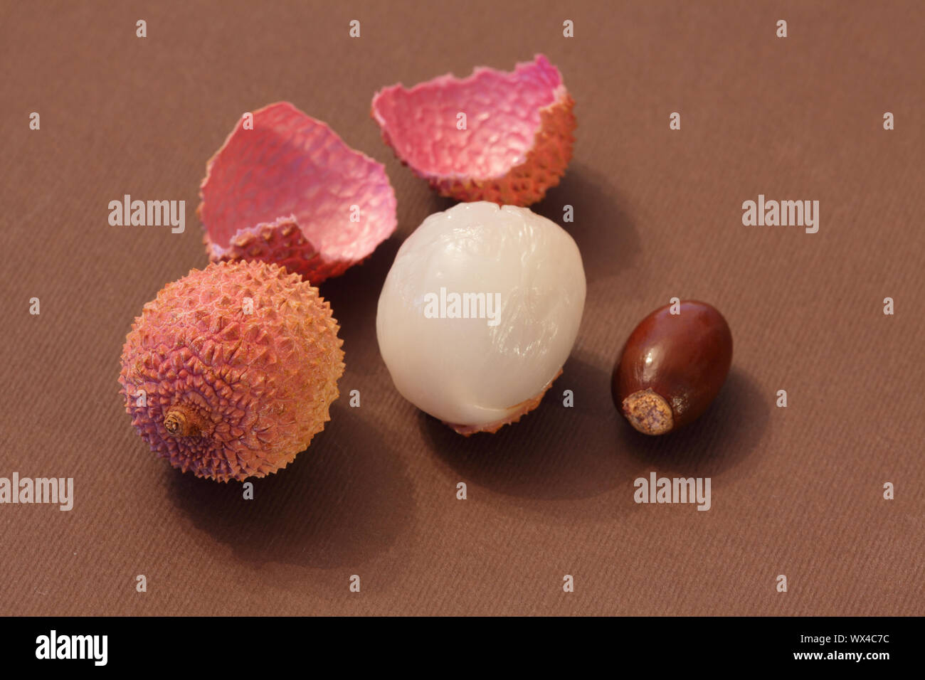 Il lychee dragon eye still life Foto Stock