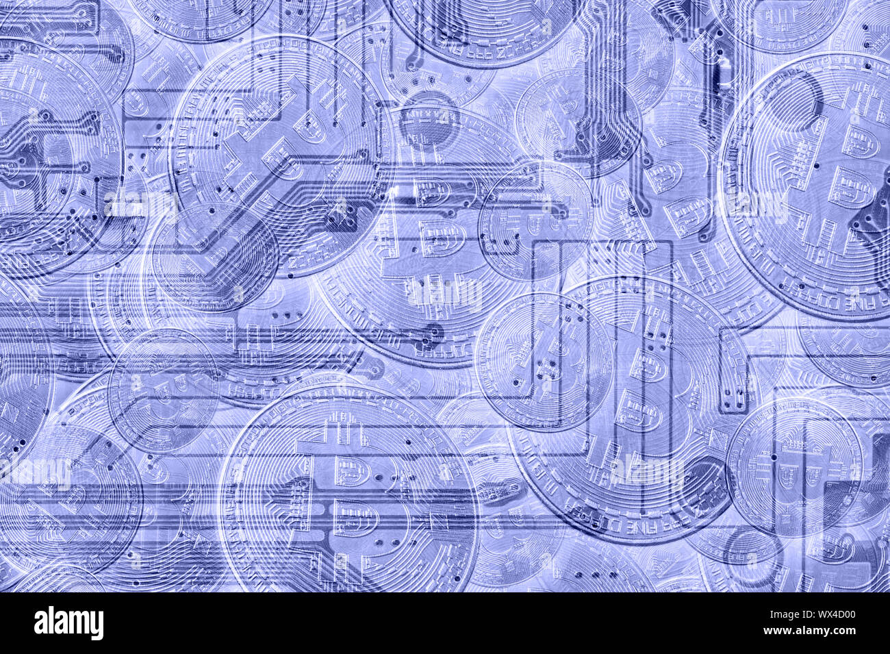 Tendenze dell'economia virtuale moneta digitale abstract background. Foto Stock