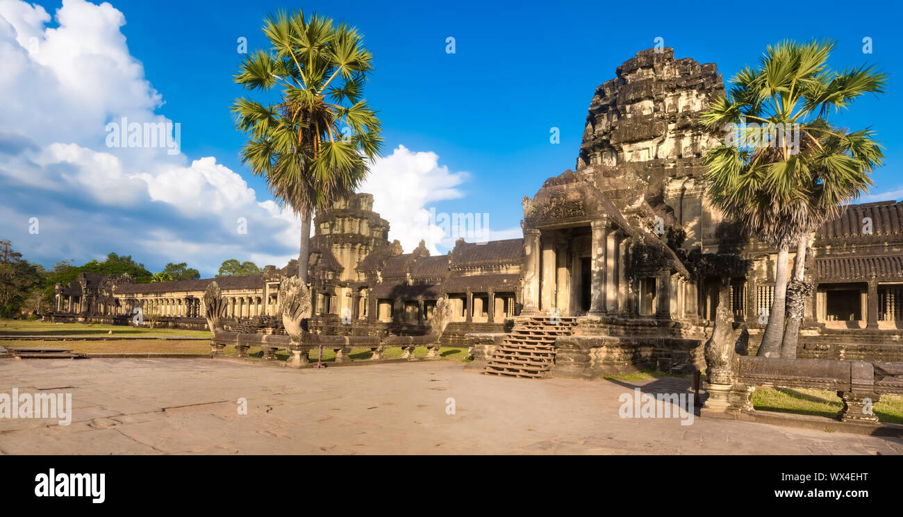 Angkor Wat al tramonto. Siem Reap. Cambogia. Panorama Foto Stock