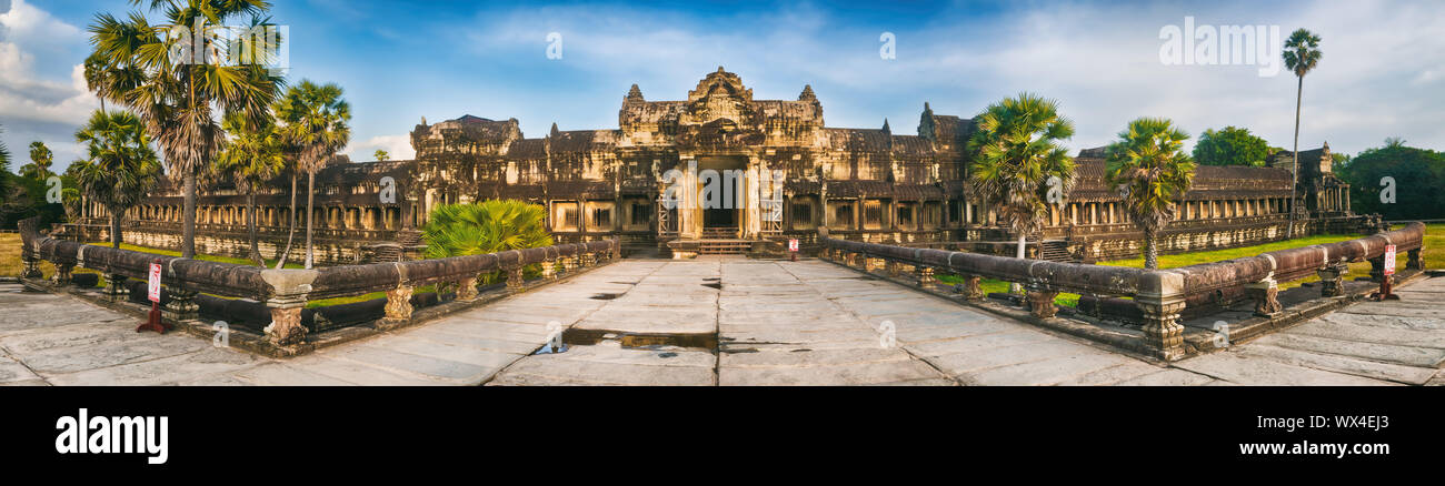 Angkor Wat al tramonto. Siem Reap. Cambogia. Panorama Foto Stock