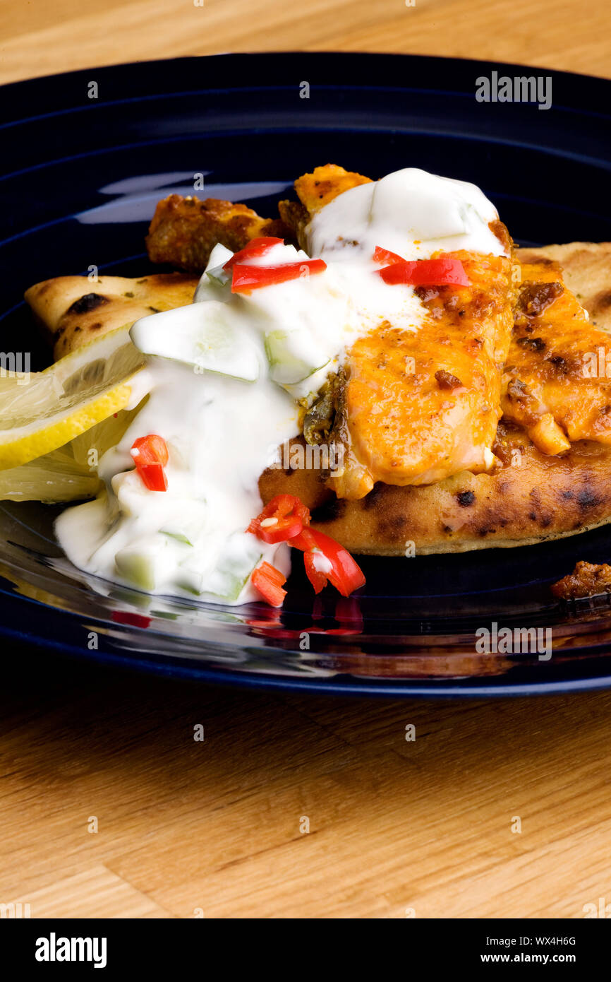 Salmone Tikka Foto Stock