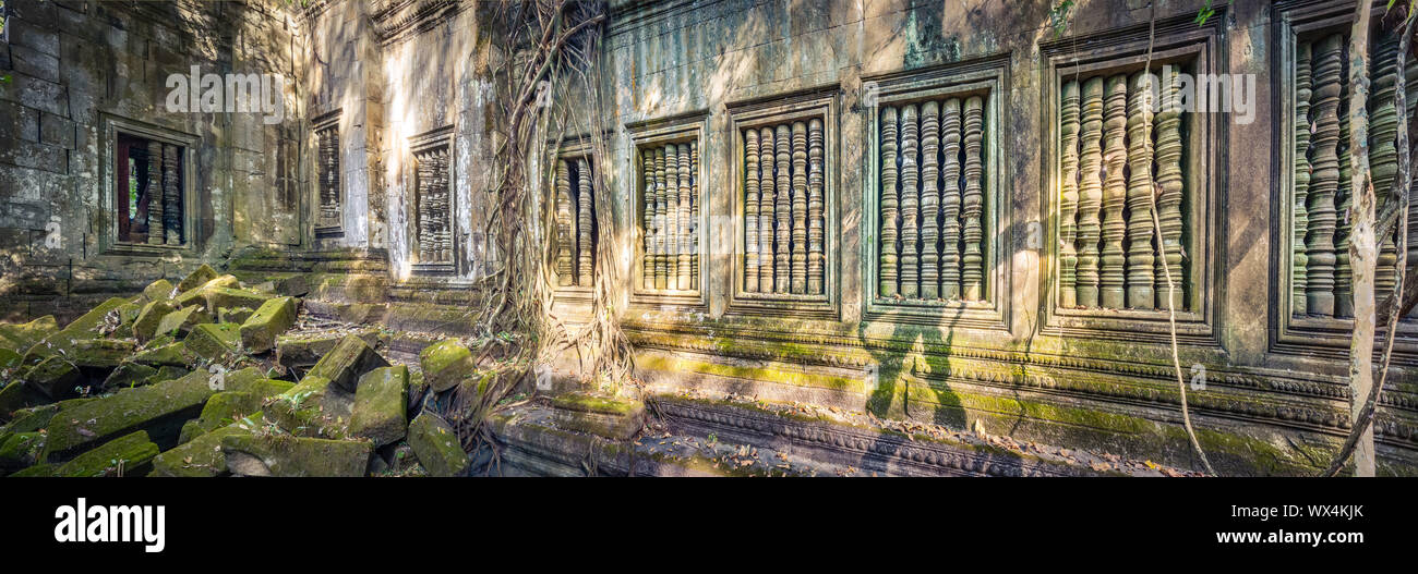 Beng Mealea o Bung Mealea tempio. Siem Reap. Cambogia. Panorama Foto Stock