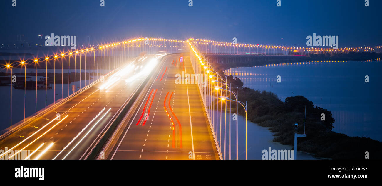 Strada di notte Foto Stock