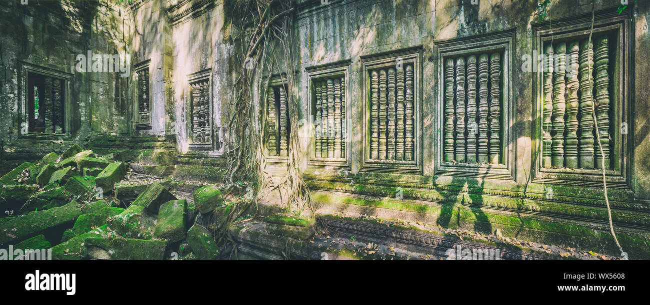 Beng Mealea o Bung Mealea tempio. Siem Reap. Cambogia. Panorama Foto Stock