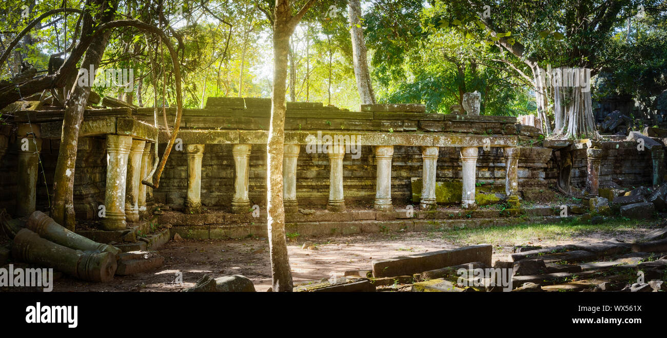 Beng Mealea o Bung Mealea tempio. Siem Reap. Cambogia. Panorama Foto Stock
