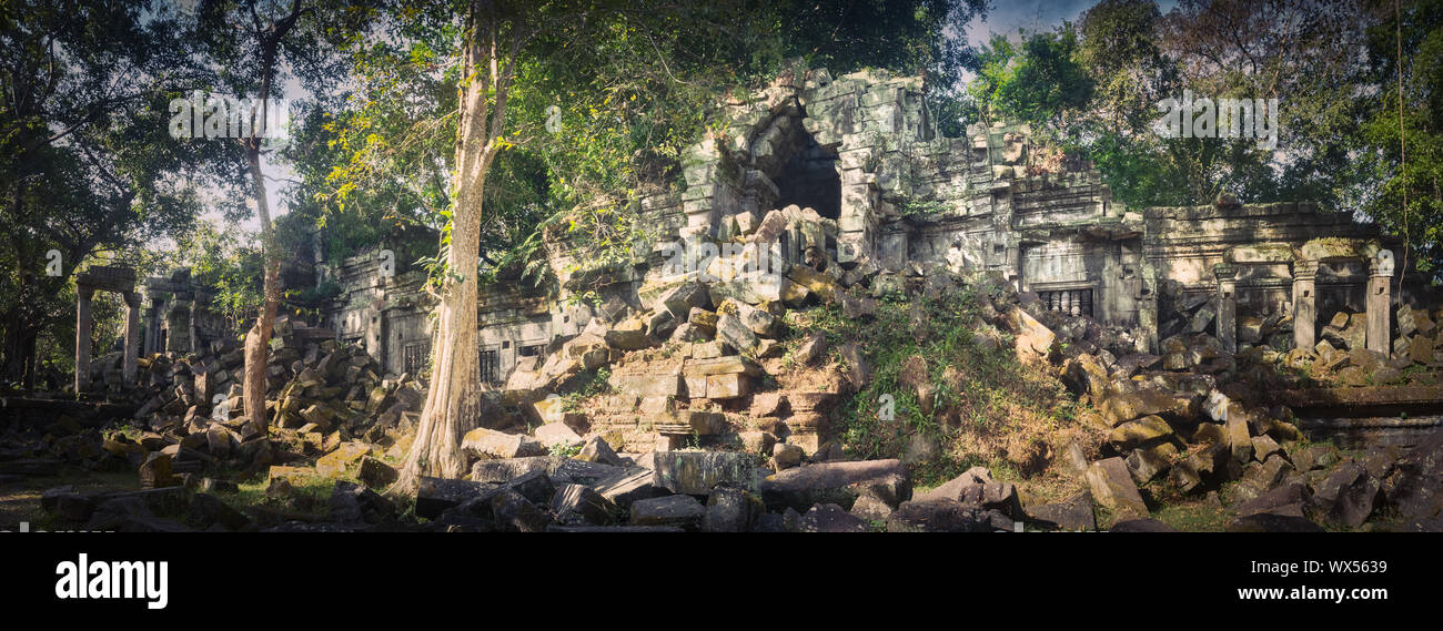 Beng Mealea o Bung Mealea tempio. Siem Reap. Cambogia. Panorama Foto Stock