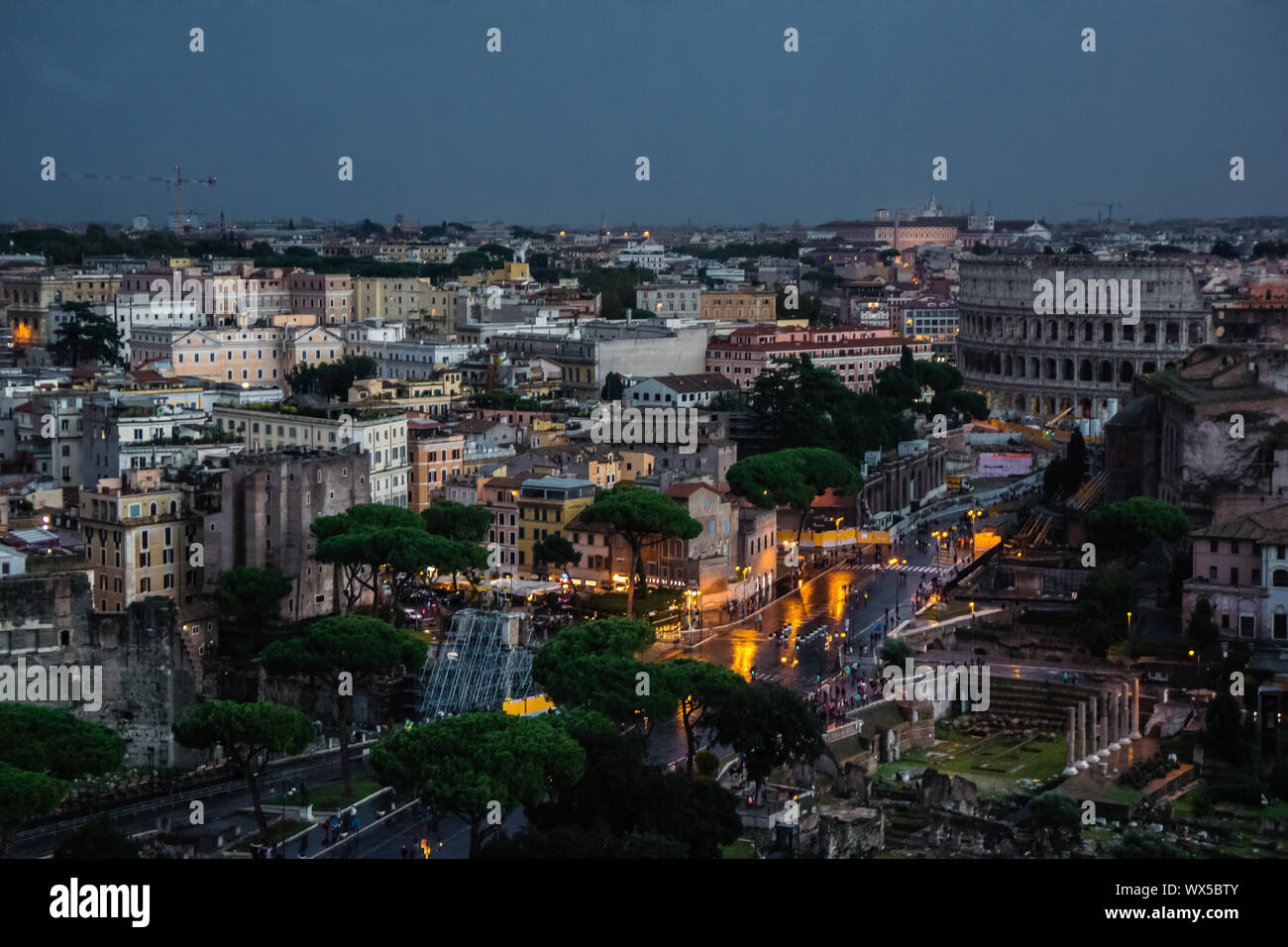 Piazza Venezia Storia skyline della città impero di Roma Foto Stock