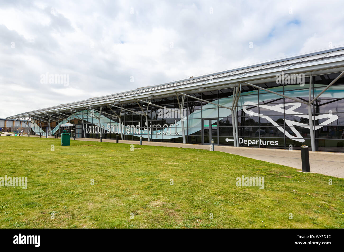 Southend, Regno Unito - 7 Luglio 2019: Terminal di Londra Southend Airport (SEN) nel Regno Unito. Foto Stock