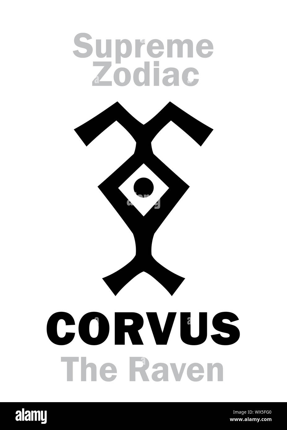 Astrologia: Supreme Zodiac: PHOENIX (Raven) ↔ Corvus Foto Stock
