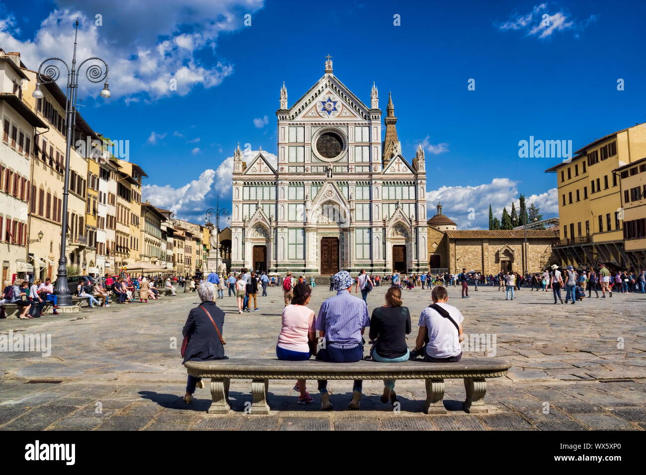 Florenz, Piazza Santa Croce Foto Stock