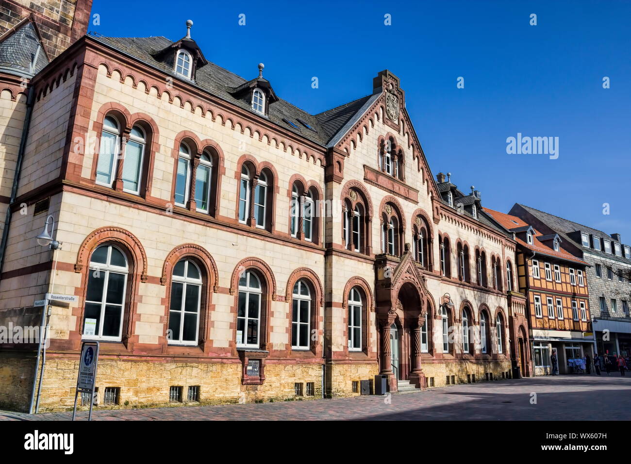 Goslar, vecchio ufficio postale Foto Stock