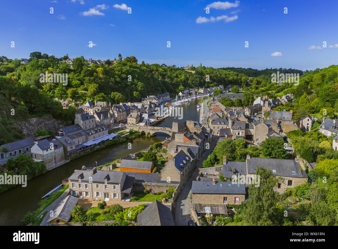 Villaggio Dinan in Bretagna - Francia Foto Stock