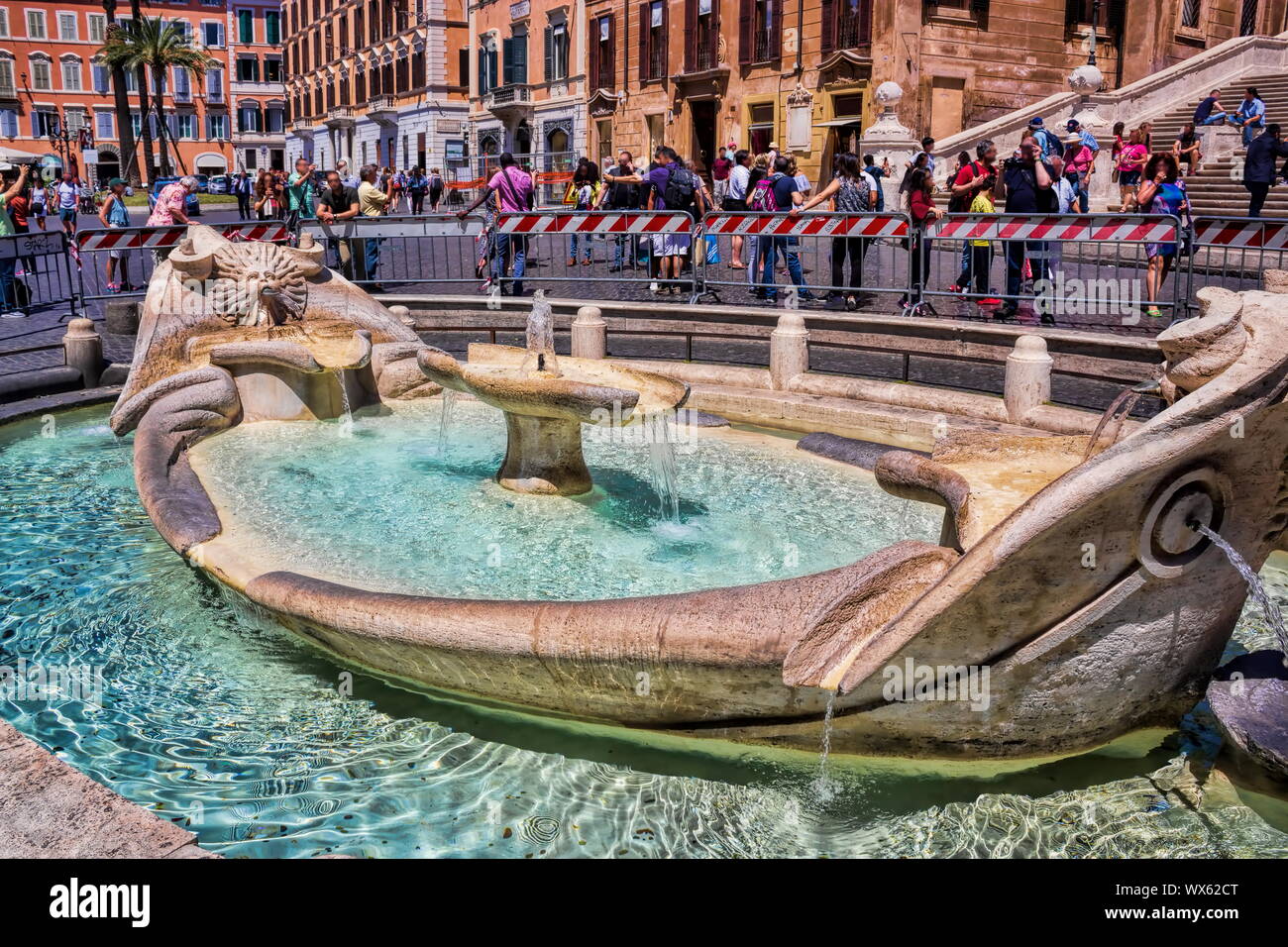 Roma, Fontana dell'imbarcazione, Foto Stock