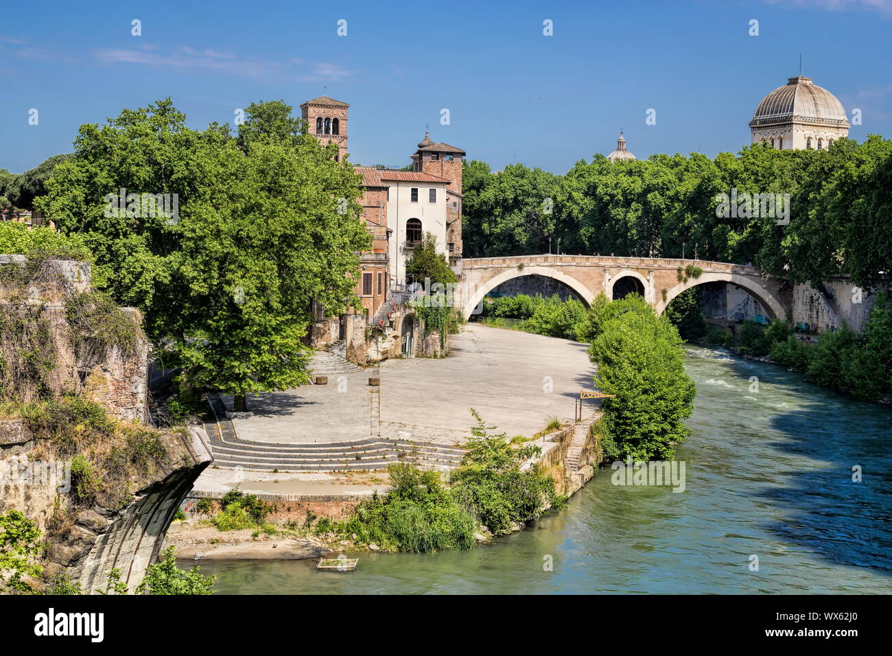 Roma, Isola Tiberina Foto Stock